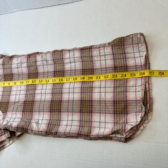 Orvis Plaid Button-Up Short Sleeve Shirt – Pink, Brown & White – Size Large - Picture 11 of 11
